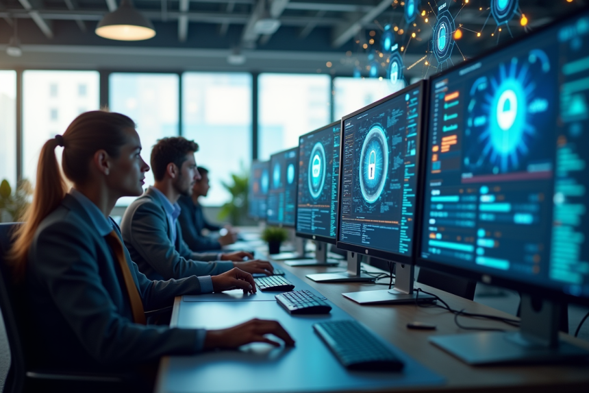 Groupe d experts en informatique collaborant sur la sécurité réseau