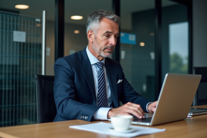 Homme d affaires en costume sécurisé au bureau