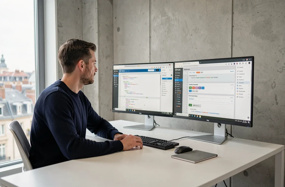 Développeur web de l'agence INODIA travaillant sur un site WordPress à Rennes