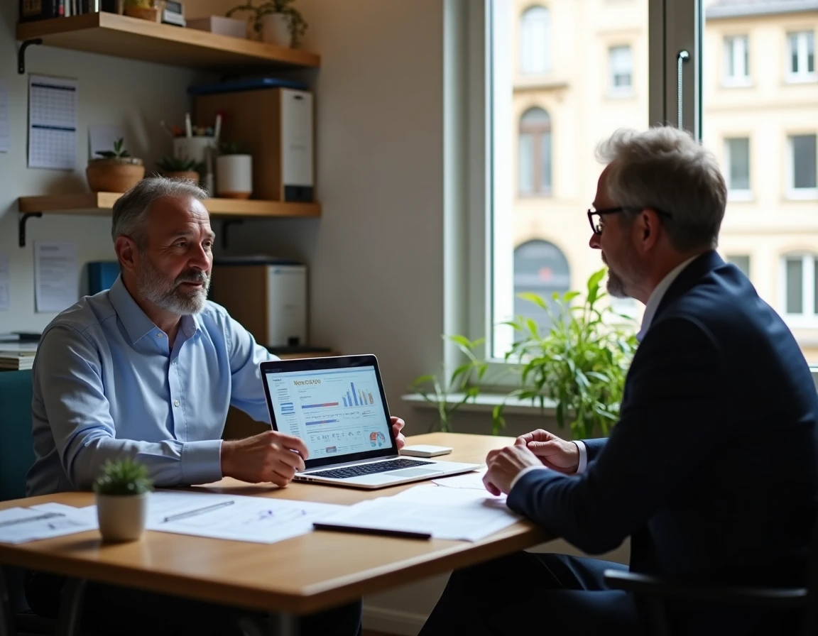 Consultant de MarketFrame accompagnant un dirigeant de TPE en Auvergne-Rhône-Alpes dans sa transformation numérique et intelligence artificielle
